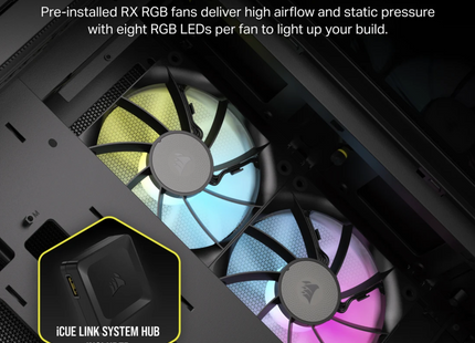 Case Gaming Corsair 2500X | Media Torre | Doble Cámara | Vidrio Templado | iCUE LINK RX RGB | Black