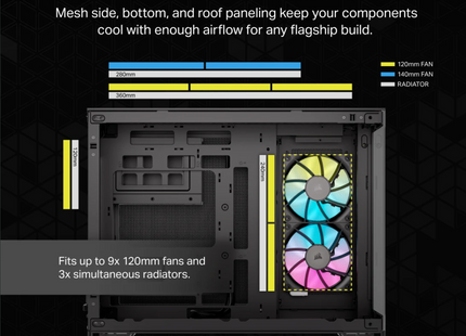 Case Gaming Corsair 2500X | Media Torre | Doble Cámara | Vidrio Templado | iCUE LINK RX RGB | Black