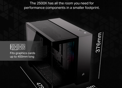 Case Gaming Corsair 2500X | Media Torre | Doble Cámara | Vidrio Templado | iCUE LINK RX RGB | Black