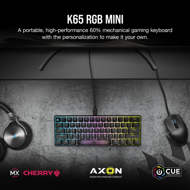 Teclado Gaming Corsair K65 MINI | 60% | Mecánico | RGB | USB | Inglés
