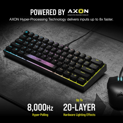 Teclado Gaming Corsair K65 MINI | 60% | Mecánico | RGB | USB | Inglés