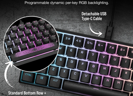 Teclado Gaming Corsair K65 MINI | 60% | Mecánico | RGB | USB | Inglés