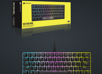 Teclado Gaming Corsair K65 MINI | 60% | Mecánico | RGB | USB | Inglés