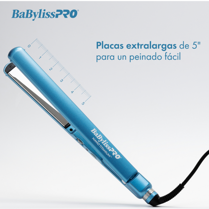 Plancha BaByliss Nano Titanium | 1” | Celeste | Placas Ultra Lisas | Temperatura hasta 450°F | Tecnología Iónica | Profesional