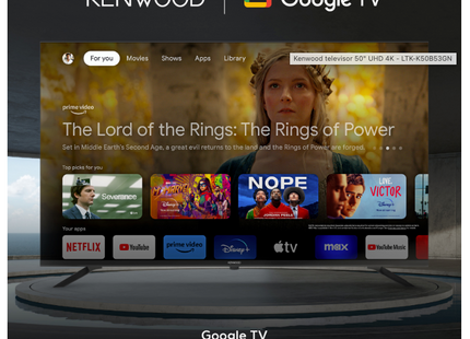 Pantalla 50" Kenwood UHD 4K Smart, LTK-K50B53GN