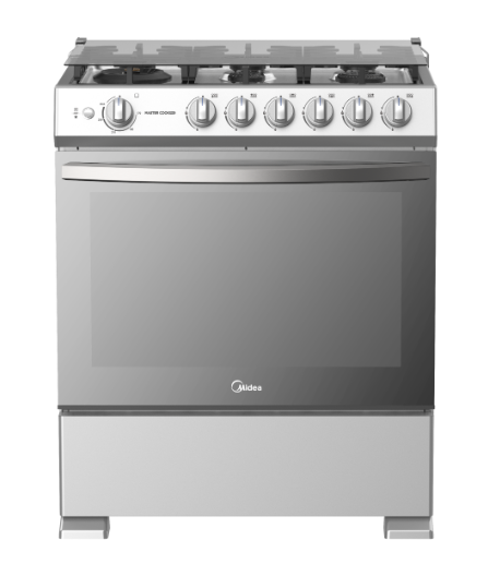 Midea Cocina de gas de 30" 6 quemadores Acero inoxidable, MGS30FS1LIFSSSF