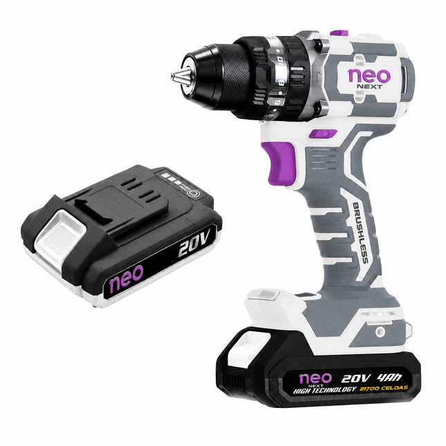 NEO NEXT T1280/20K2-4 Taladro Percutor Atornillador Inalámbrico 20 V 4 Ah 13 mm 80 Nm
