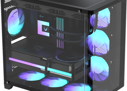 Case ARGB Formula V Line Crystal U2 Floe Black 4711401663782 | Mid Tower | ATX Micro-ATX Mini-ITX | RGB | 4 Ventiladores ARGB 120mm
