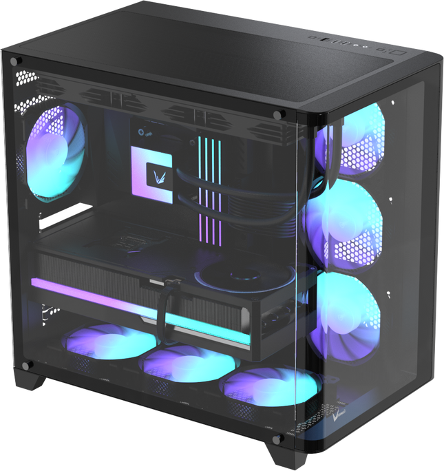 Case ARGB Formula V Line Crystal U2 Floe Black 4711401663782 | Mid Tower | ATX Micro-ATX Mini-ITX | RGB | 4 Ventiladores ARGB 120mm