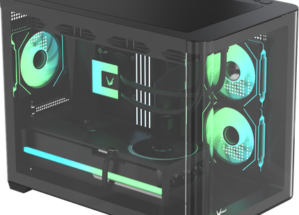 Case ARGB Formula V Line Crystal U2M Floe Black 4711401663843 | Mid Tower | Micro-ATX Mini-ITX | RGB | 3 Ventiladores ARGB 120mm