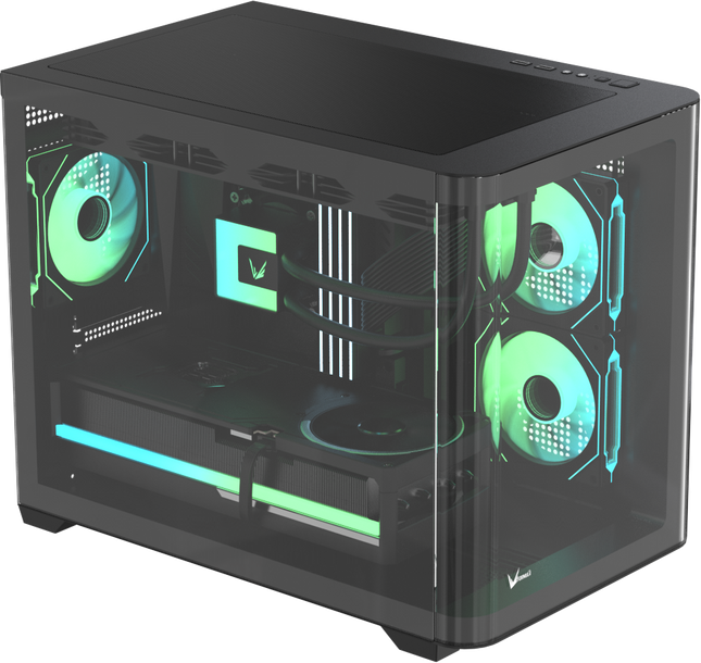 Case ARGB Formula V Line Crystal U2M Floe Black 4711401663843 | Mid Tower | Micro-ATX Mini-ITX | RGB | 3 Ventiladores ARGB 120mm