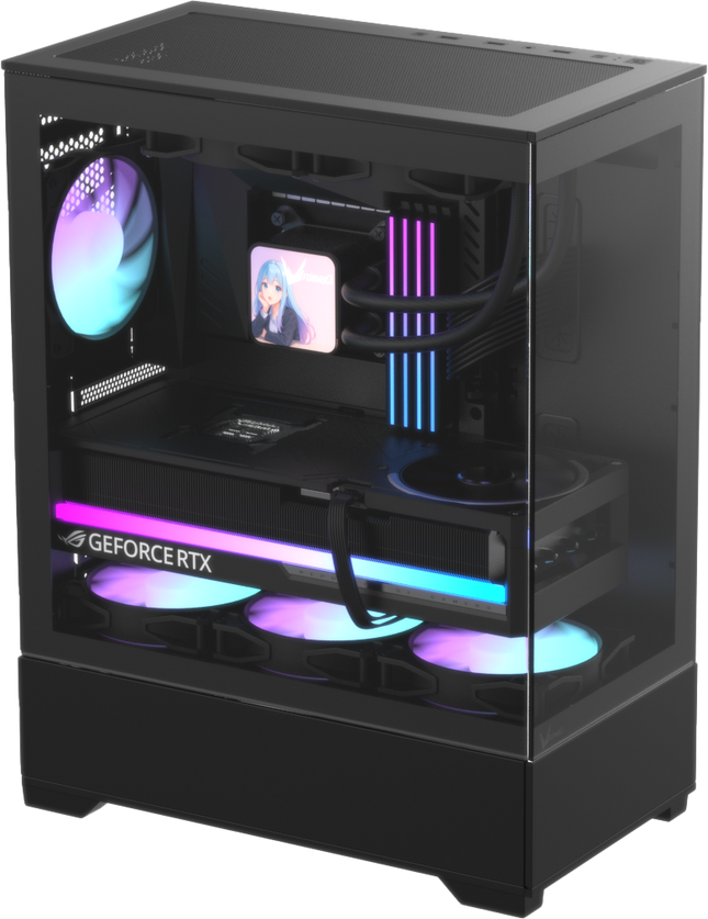Formula V Line Crystal Z1+ AR V2 negro, vista adicional del gabinete