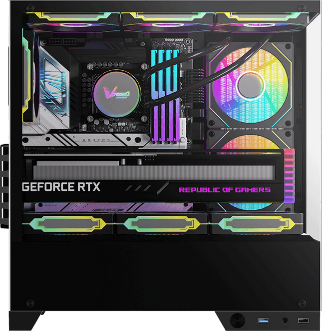 Case Formula V Line Crystal Z1M Plus AR | Mini Tower | Micro ATX | 3 Ventiladores ARGB | Vidrio Templado