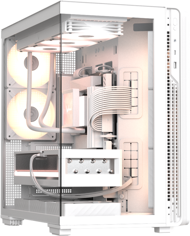 Formula V Line Case Blanco 5 Ventiladores ARGB, Crystal Z7 PA