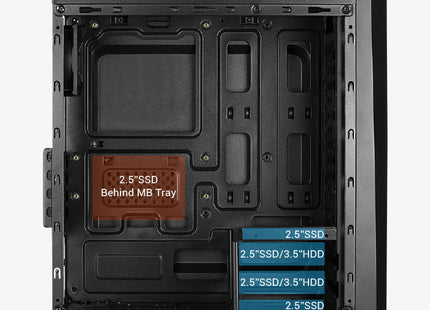 Case Gaming AeroCool Cylon Mini BG RGB | 1 Abanico | Vidrio Templado | 13 Modos ARGB | Negro
