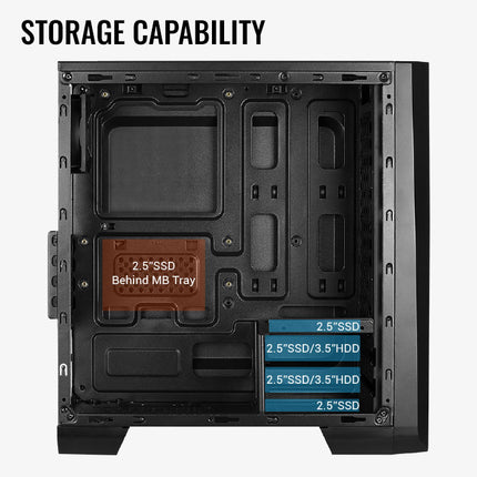 Case Gaming AeroCool Cylon Mini BG RGB | 1 Abanico | Vidrio Templado | 13 Modos ARGB | Negro
