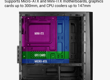 Case Gaming AeroCool Cylon Mini BG RGB | 1 Abanico | Vidrio Templado | 13 Modos ARGB | Negro