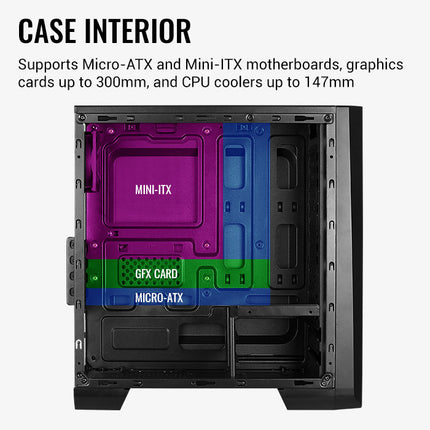 Case Gaming AeroCool Cylon Mini BG RGB | 1 Abanico | Vidrio Templado | 13 Modos ARGB | Negro
