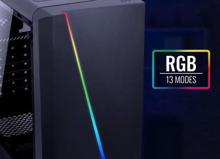 Case Gaming AeroCool Cylon BG RGB 1 | Media Torre | Abanico con 13 Modos ARGB | Vidrio Templado | Negro | ACCM-PV10013-11