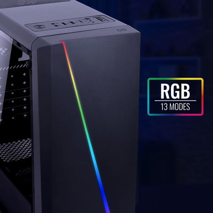 Case Gaming AeroCool Cylon BG RGB 1 | Media Torre | Abanico con 13 Modos ARGB | Vidrio Templado | Negro | ACCM-PV10013-11