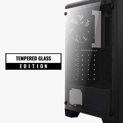 Case Gaming AeroCool Cylon BG RGB 1 | Media Torre | Abanico con 13 Modos ARGB | Vidrio Templado | Negro | ACCM-PV10013-11