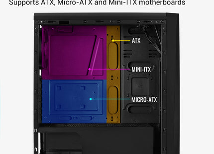 Case Gaming AeroCool Cylon BG RGB 1 | Media Torre | Abanico con 13 Modos ARGB | Vidrio Templado | Negro | ACCM-PV10013-11
