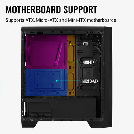 Case Gaming AeroCool Cylon BG RGB 1 | Media Torre | Abanico con 13 Modos ARGB | Vidrio Templado | Negro | ACCM-PV10013-11
