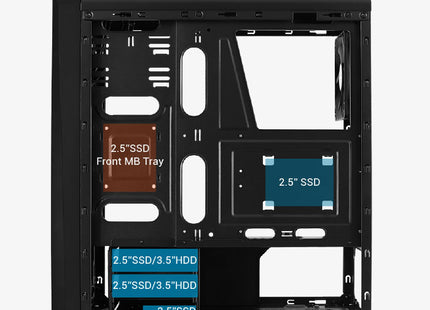Case Gaming AeroCool Cylon BG RGB 1 | Media Torre | Abanico con 13 Modos ARGB | Vidrio Templado | Negro | ACCM-PV10013-11