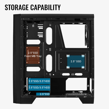 Case Gaming AeroCool Cylon BG RGB 1 | Media Torre | Abanico con 13 Modos ARGB | Vidrio Templado | Negro | ACCM-PV10013-11