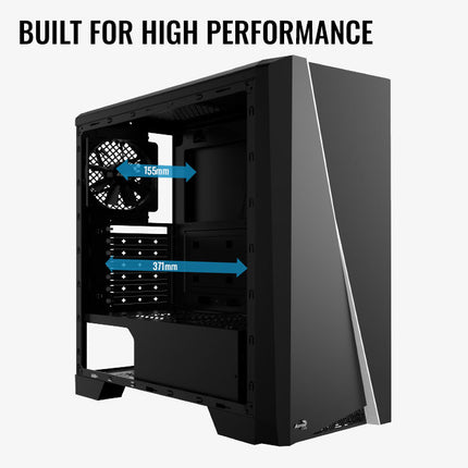 Case Gaming AeroCool Cylon BG RGB 1 | Media Torre | Abanico con 13 Modos ARGB | Vidrio Templado | Negro | ACCM-PV10013-11