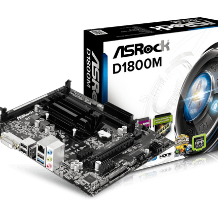 Tarjeta Madre ASRock D1800M | Procesador Dual Core J1800 | DDR3 | Micro ATX