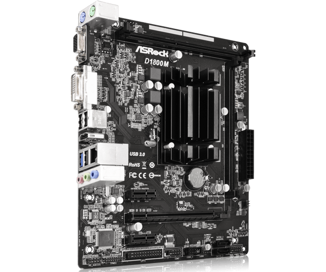 Tarjeta Madre ASRock D1800M | Procesador Dual Core J1800 | DDR3 | Micro ATX