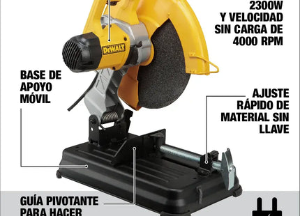 DEWALT tronzadora D28730-B3 motor 2300W y guia pivotante 45 grados