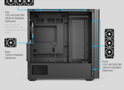 Case RGB AeroCool D301A | Torre Pequeña | Malla | 1 Abanico Trasero | 3 Abanicos Frontales | Negro