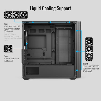 Case RGB AeroCool D301A | Torre Pequeña | Malla | 1 Abanico Trasero | 3 Abanicos Frontales | Negro