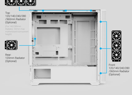 Case RGB AeroCool D301A | Torre Pequeña | Malla | 1 Abanico Trasero | 3 Abanicos Frontales | Blanco