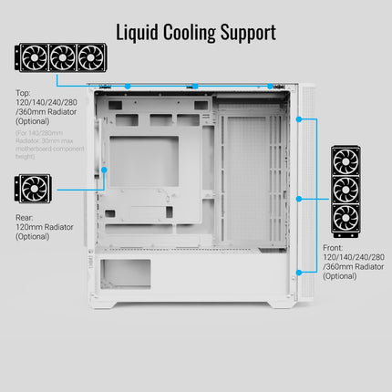 Case RGB AeroCool D301A | Torre Pequeña | Malla | 1 Abanico Trasero | 3 Abanicos Frontales | Blanco