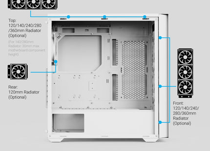 Case RGB AeroCool D502A Torre Media | Malla | 3 Ventiladores Frontales | 1 Ventilador Trasero