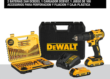 DEWALT taladro percutor DCD7781S2A-B3 contenido del kit con 100 accesorios