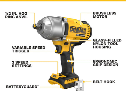 De Walt Llave Impacto 1/2" 20V MAX XR, DCF900B