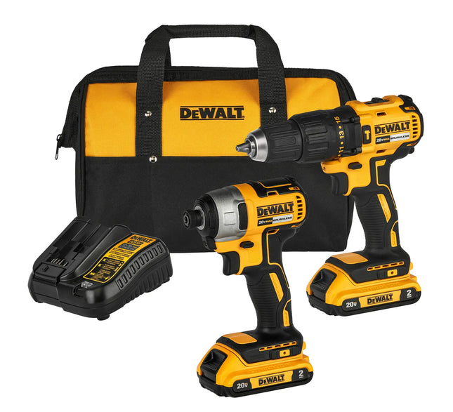Kit DEWALT DCK276D2-B3 con taladro percutor, atornillador de impacto, baterías, cargador y bolsa
