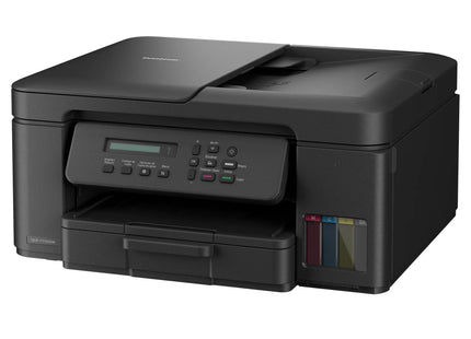 Impresora Brother DCP-T730DW vista superior con escáner abierto y panel de control
