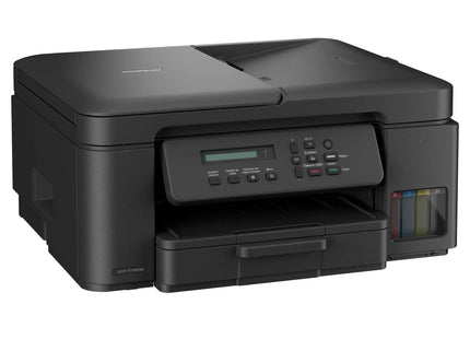 Impresora multifuncional Brother DCP-T730DW vista lateral mostrando tanques de tinta