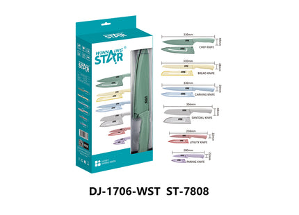 Set de Cuchillos Winning Star ST-7808, 6 Piezas
