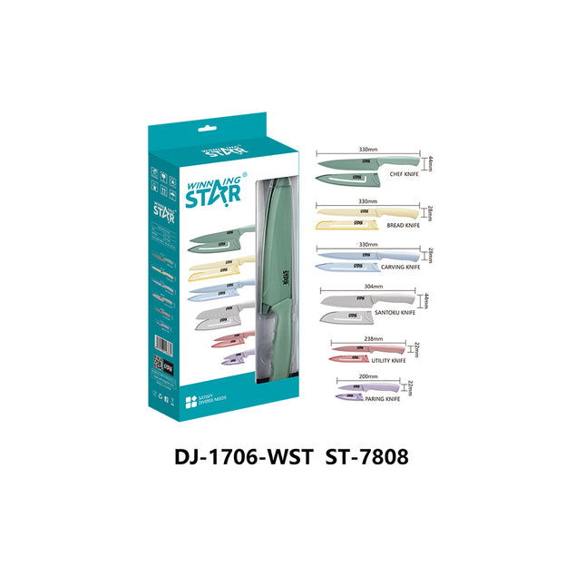 Set de Cuchillos Winning Star ST-7808, 6 Piezas