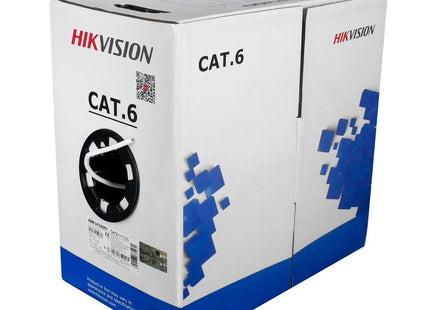 Cable UTP Cat 6 Hikvision DS-1LN6-UE-W(O-STD) | 23AWG | 305 mts | 100% Cobre | UL | Blanco | Uso Red y CCTV