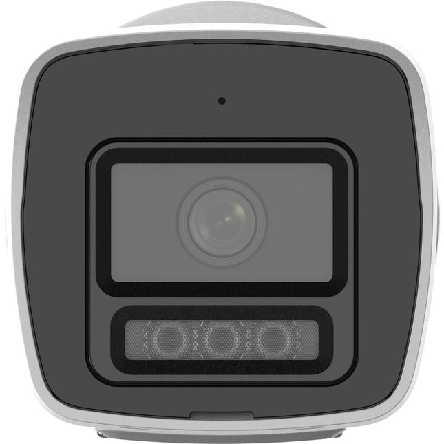 Cámara IP Hikvision DS-2CD1067G3-LIU vista lateral mostrando diseño compacto tipo bala con protección IP67