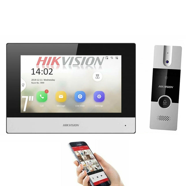 Kit Videoportero Hikvision DS-KIS302-P | Pantalla 7” | Resolución 1080p | Sistema Análogo 4 Hilos