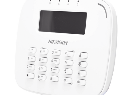 Detalle lector tarjetas integrado teclado Hikvision para armado desarmado sistema