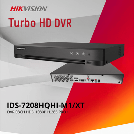 Grabador DVR Hikvision IDS-7208HQHI-M1/XT | 8 Canales | 4K | 8TB | SATA | HDMI | USB
